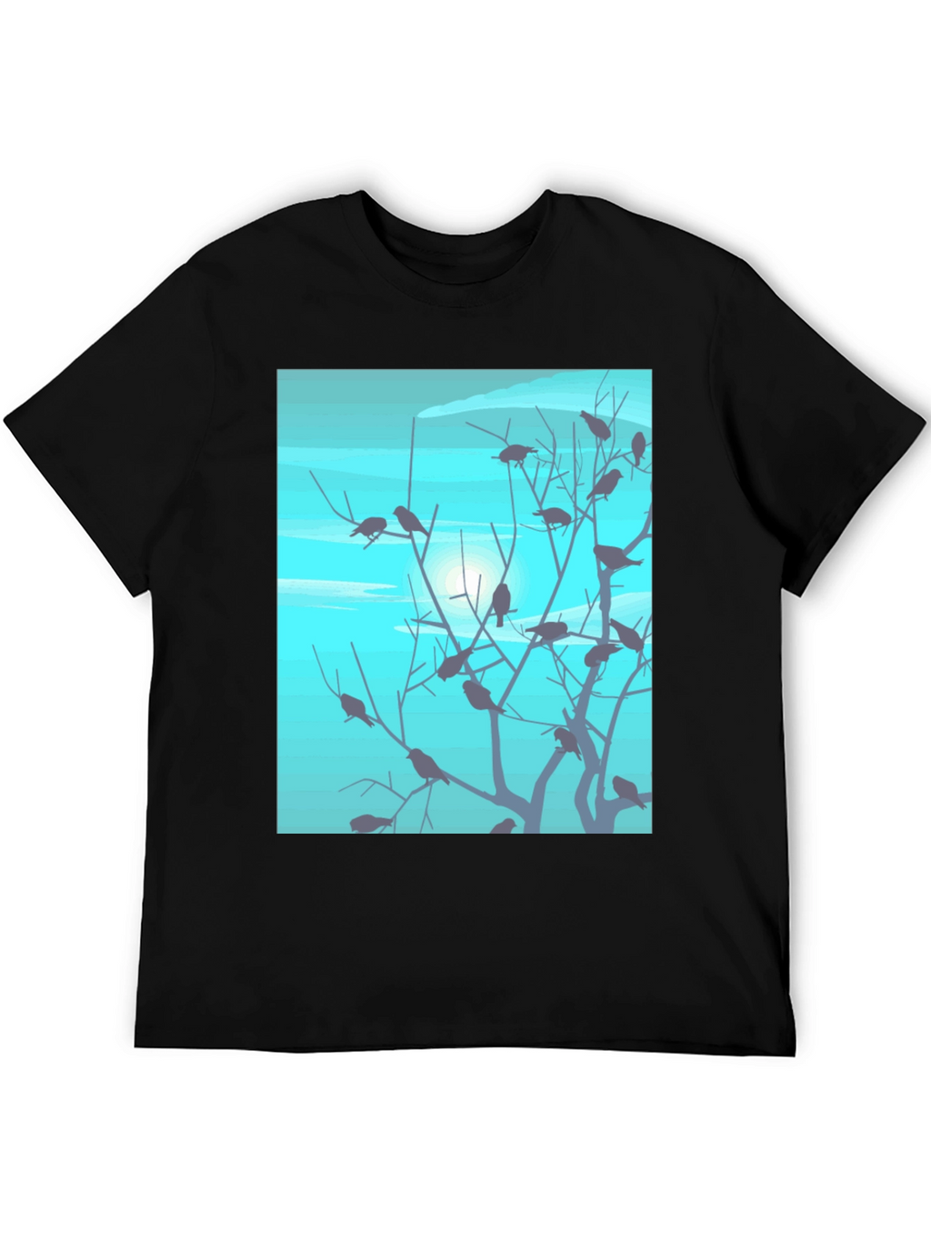 Birds on Branches Graphic Tee - Black
