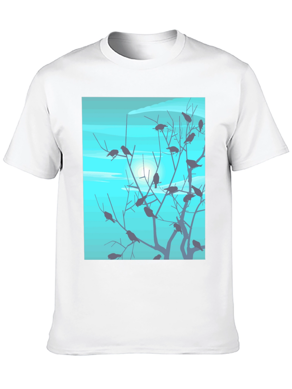 Birds on Branches Graphic Tee - Black