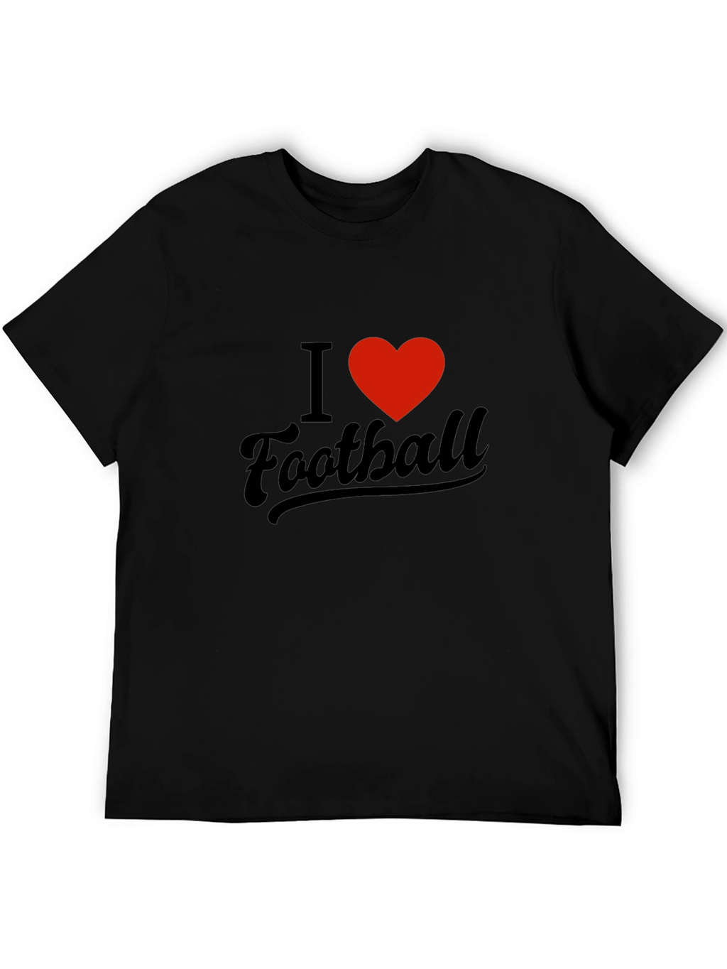 I Heart Football Graphic Black T-Shirt