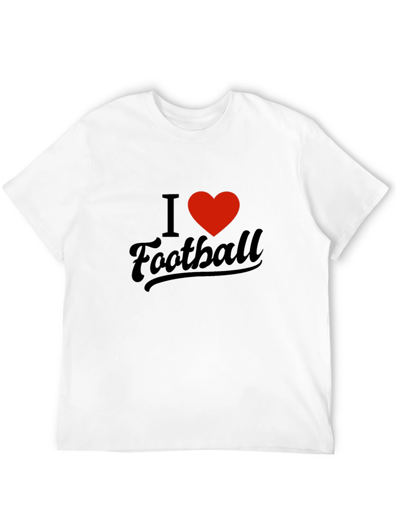 I Heart Football Graphic Black T-Shirt