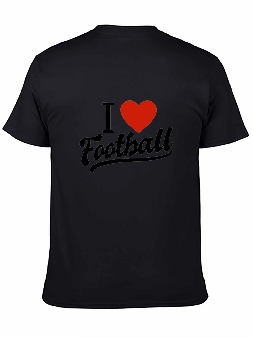 I Heart Football Graphic Black T-Shirt