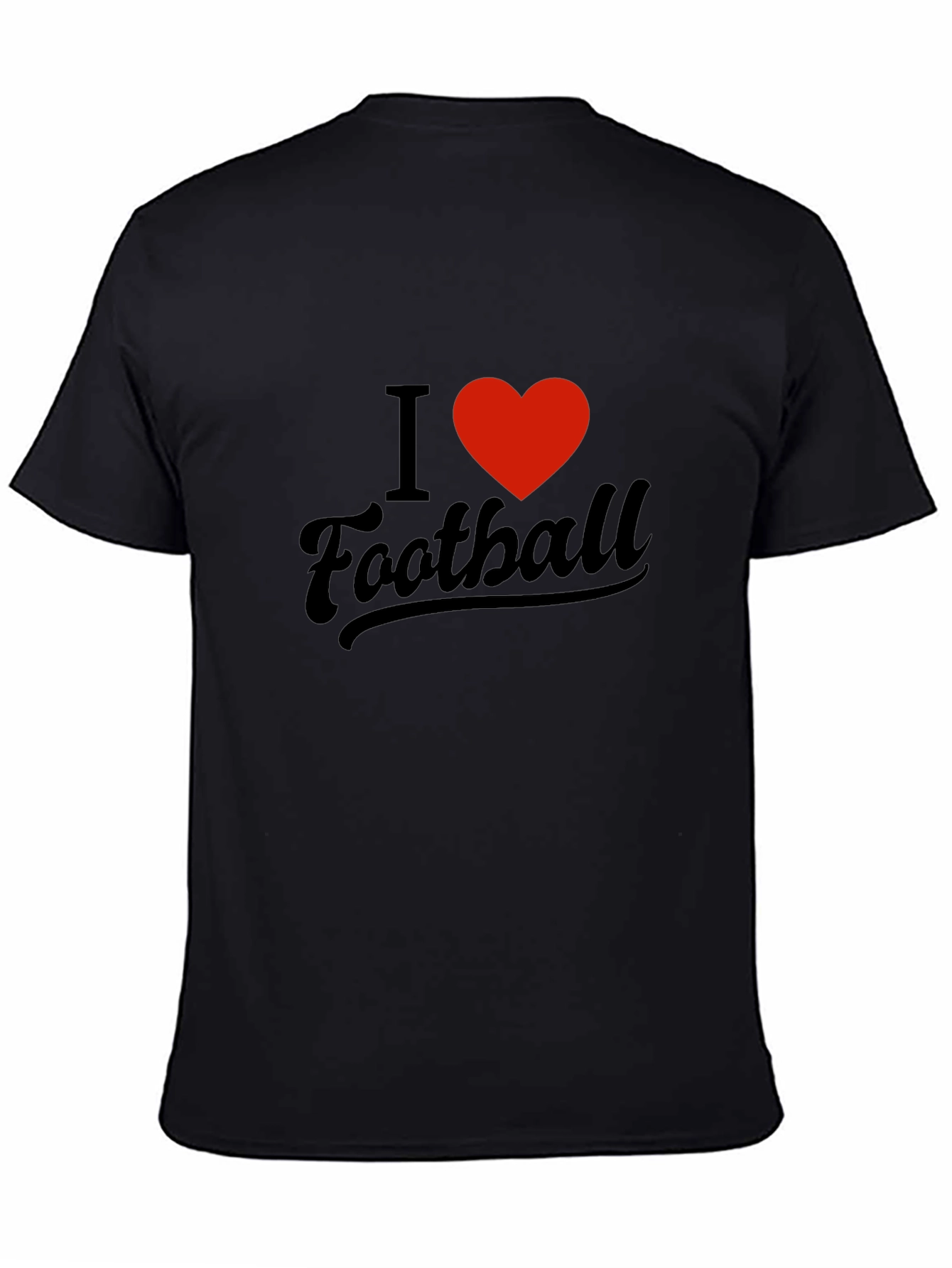I Heart Football Graphic Black T-Shirt