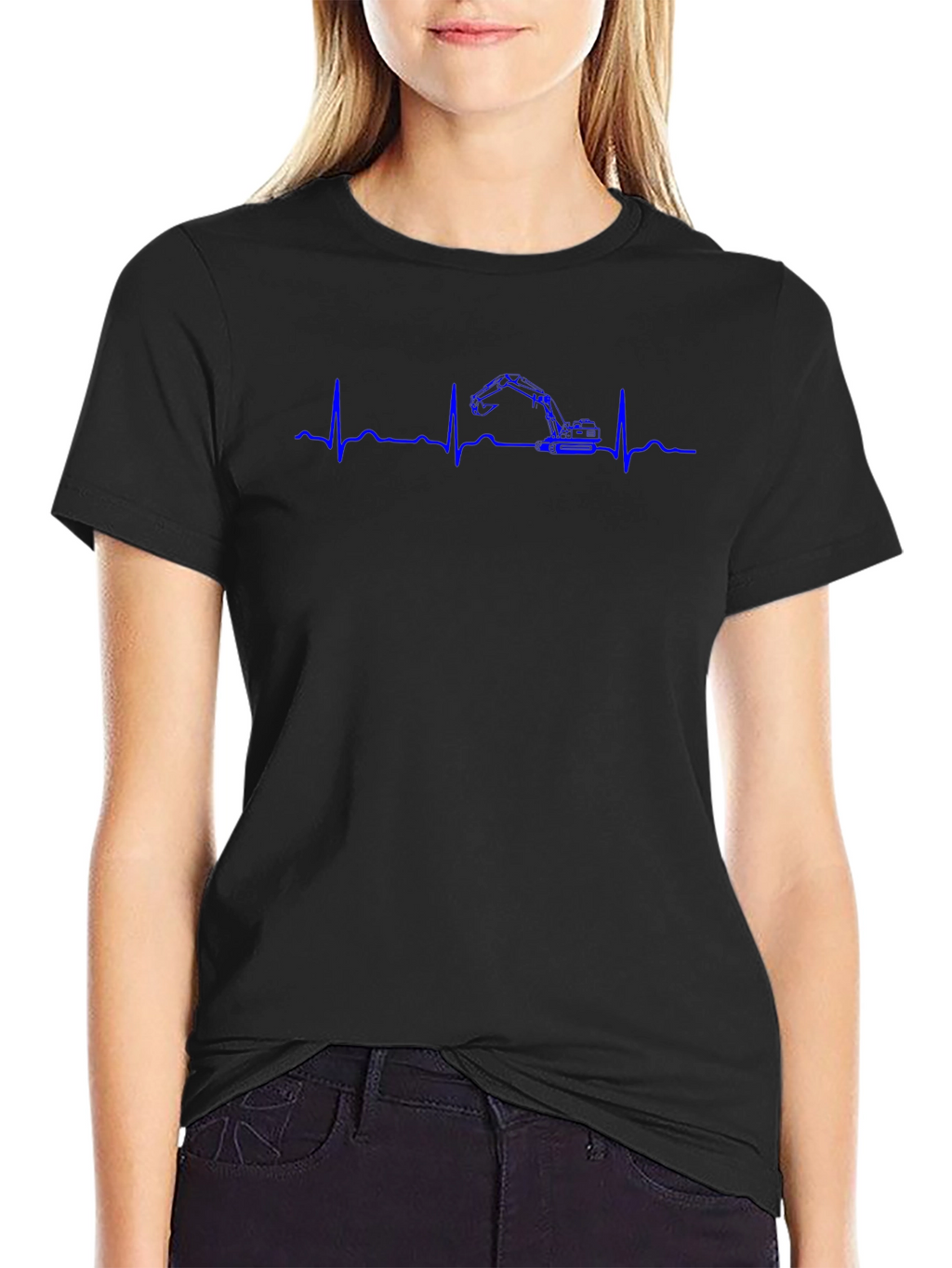 Excavator Heartbeat Graphic T-Shirt