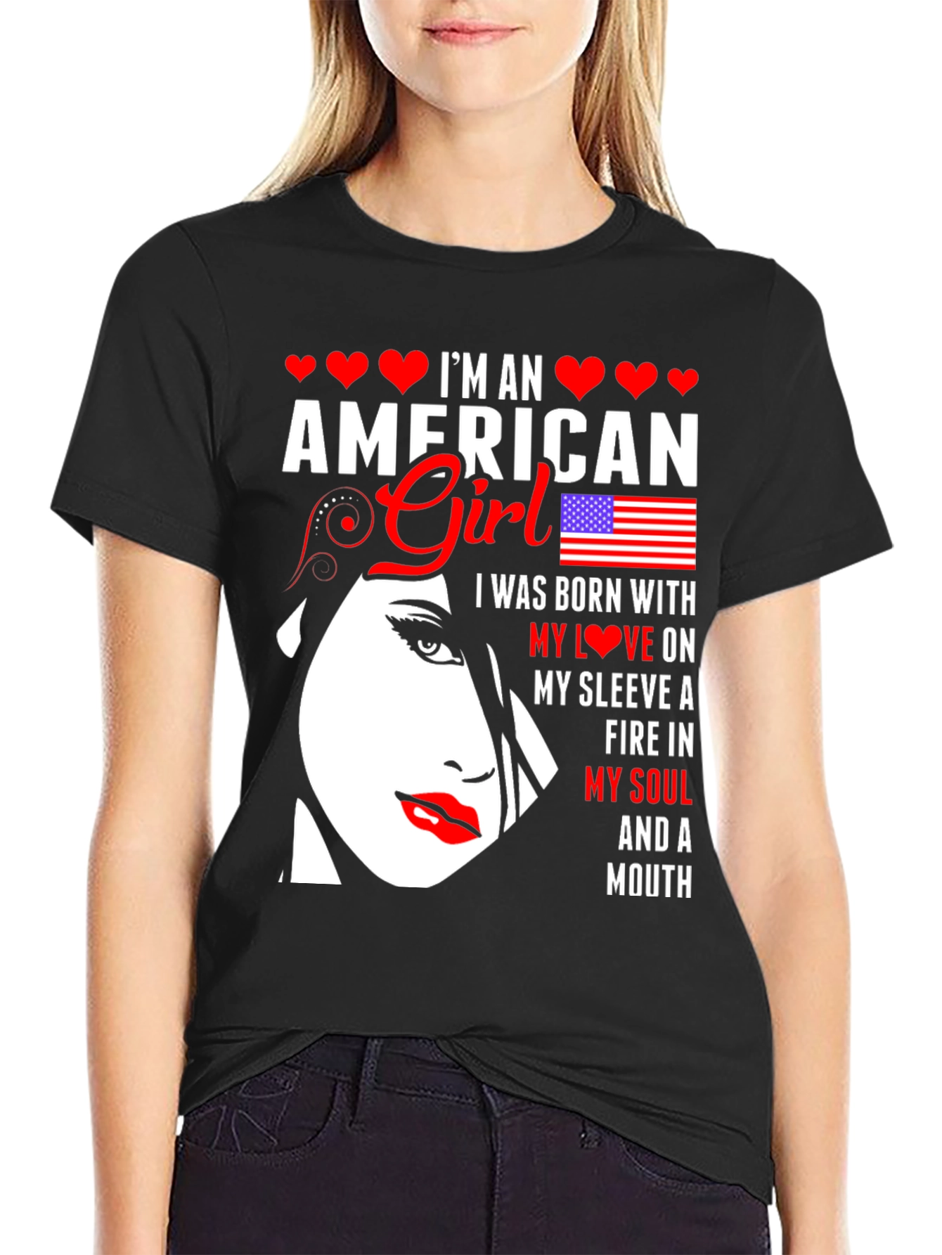 American Girl Patriotic Graphic T-Shirt