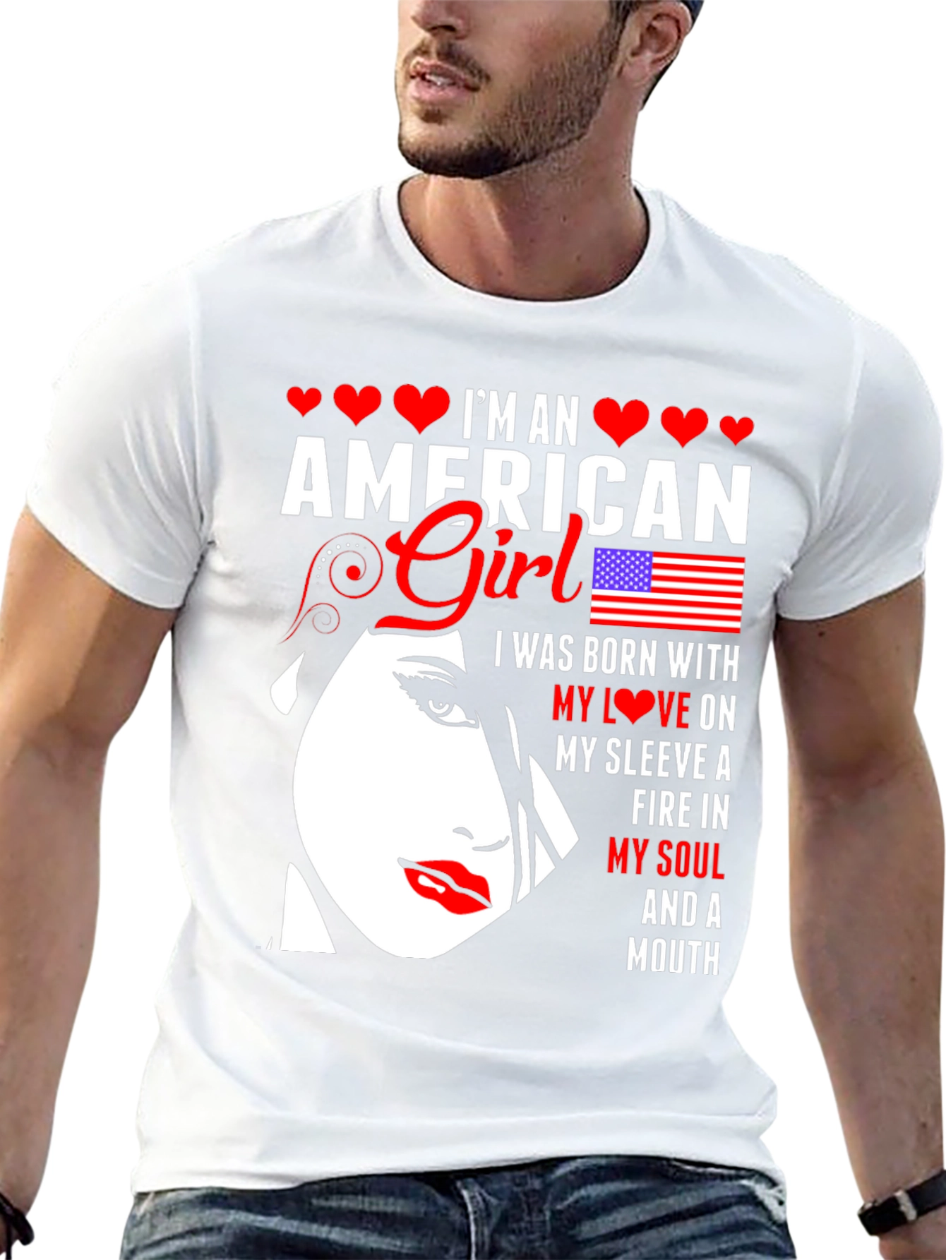 American Girl Patriotic Graphic T-Shirt