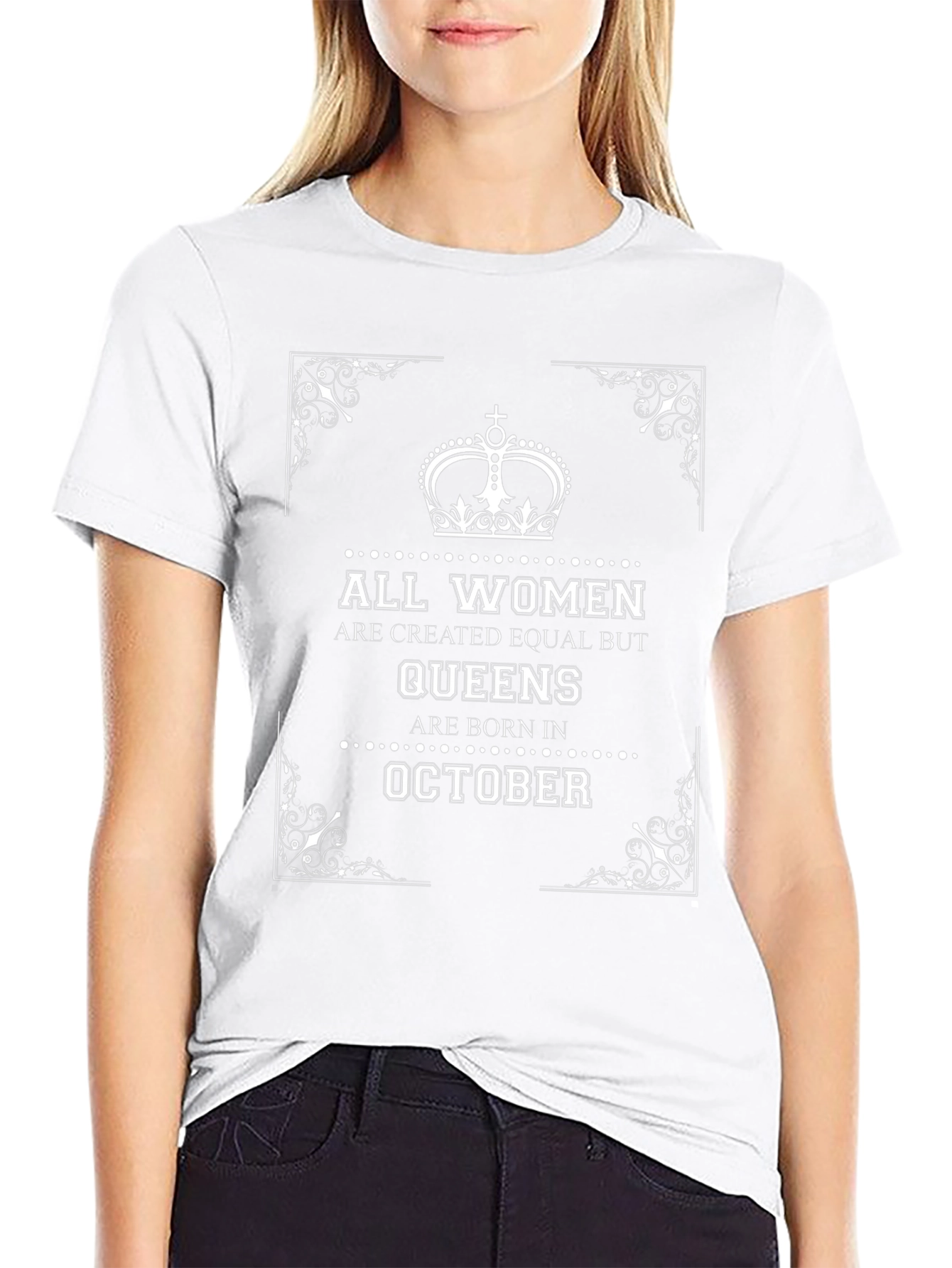 Queens Born in October Black T-Shirt