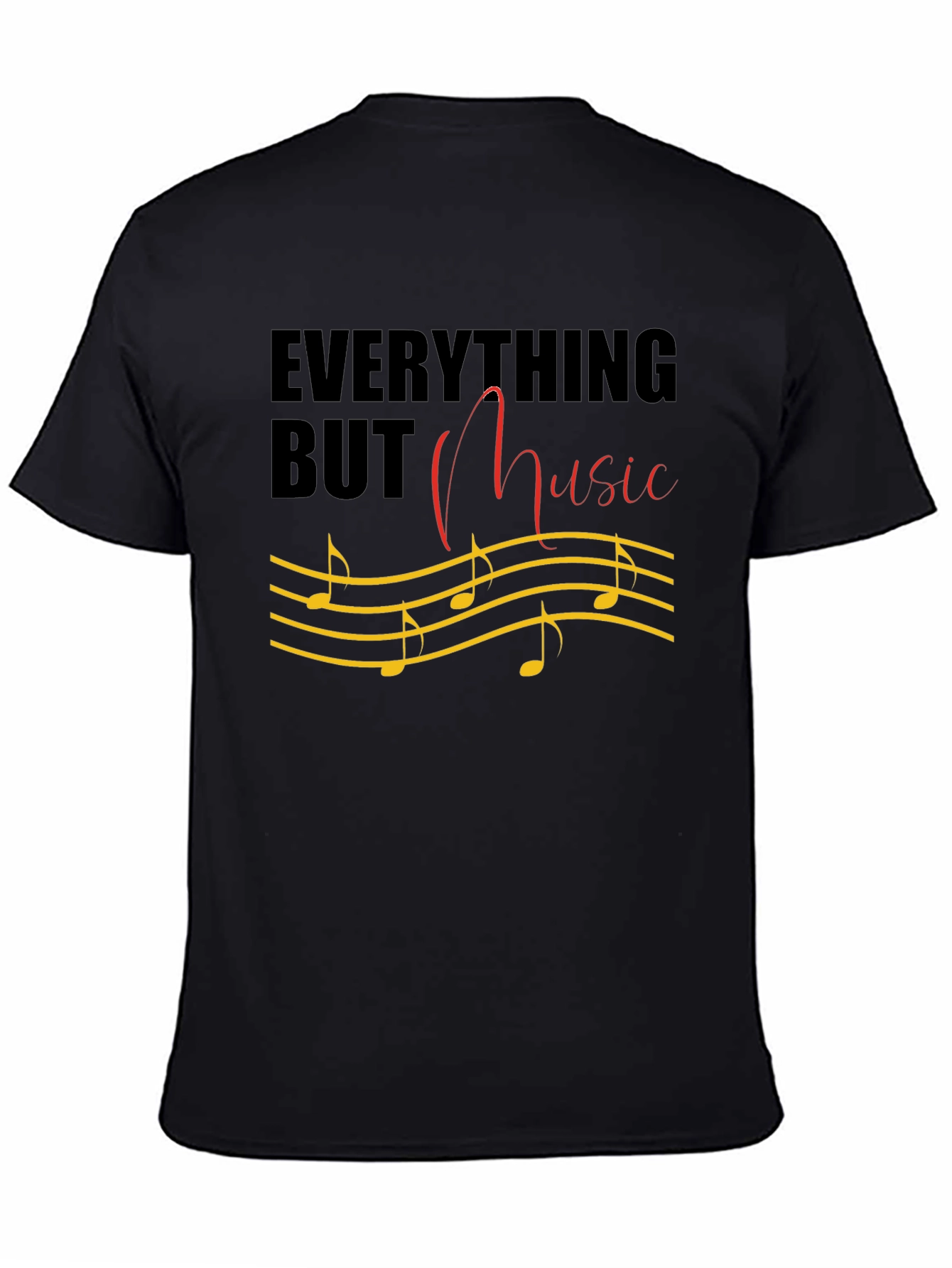 Everything But Music T-Shirt Musical Notes Graphic Tee