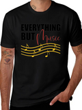 Everything But Music T-Shirt Musical Notes Graphic Tee