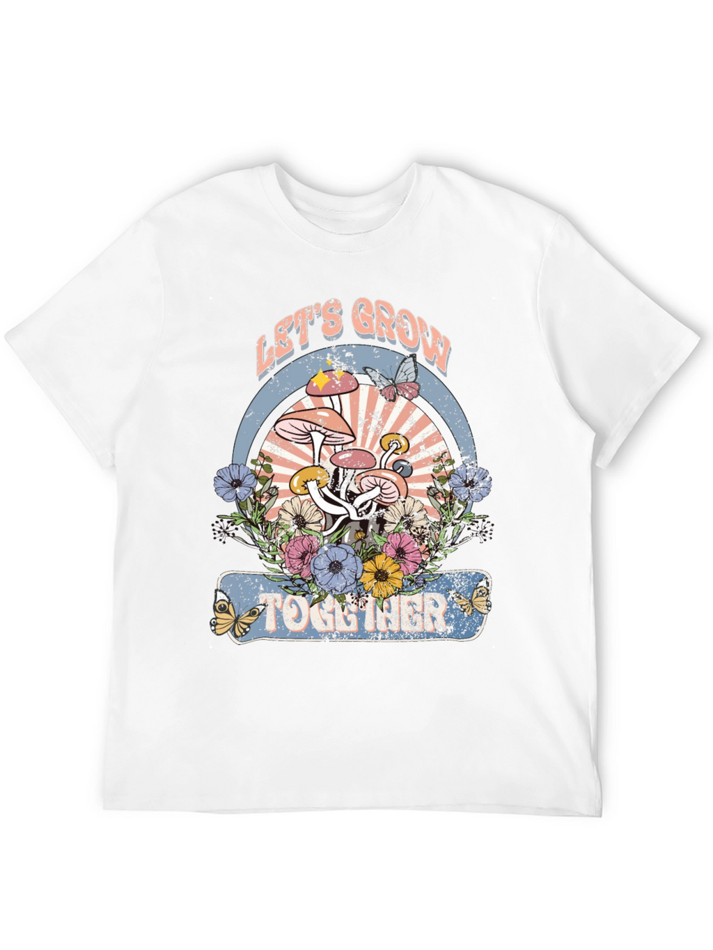 Lets Grow Together Mushroom Graphic Tee