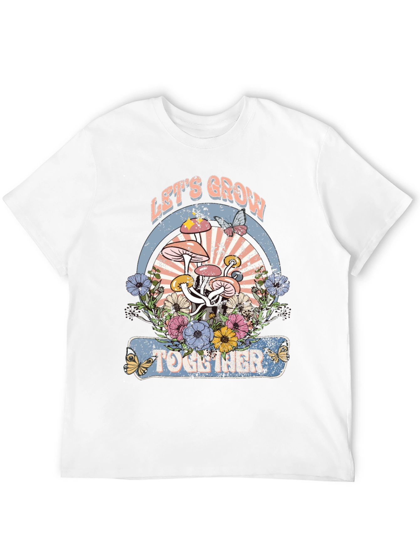 Lets Grow Together Mushroom Graphic Tee