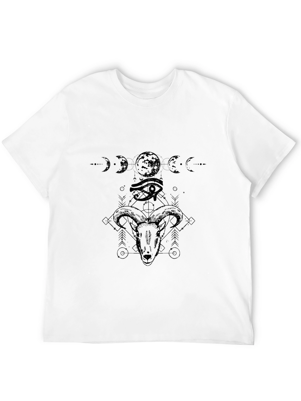 Mystic Ram Graphic Tee - Occult Style