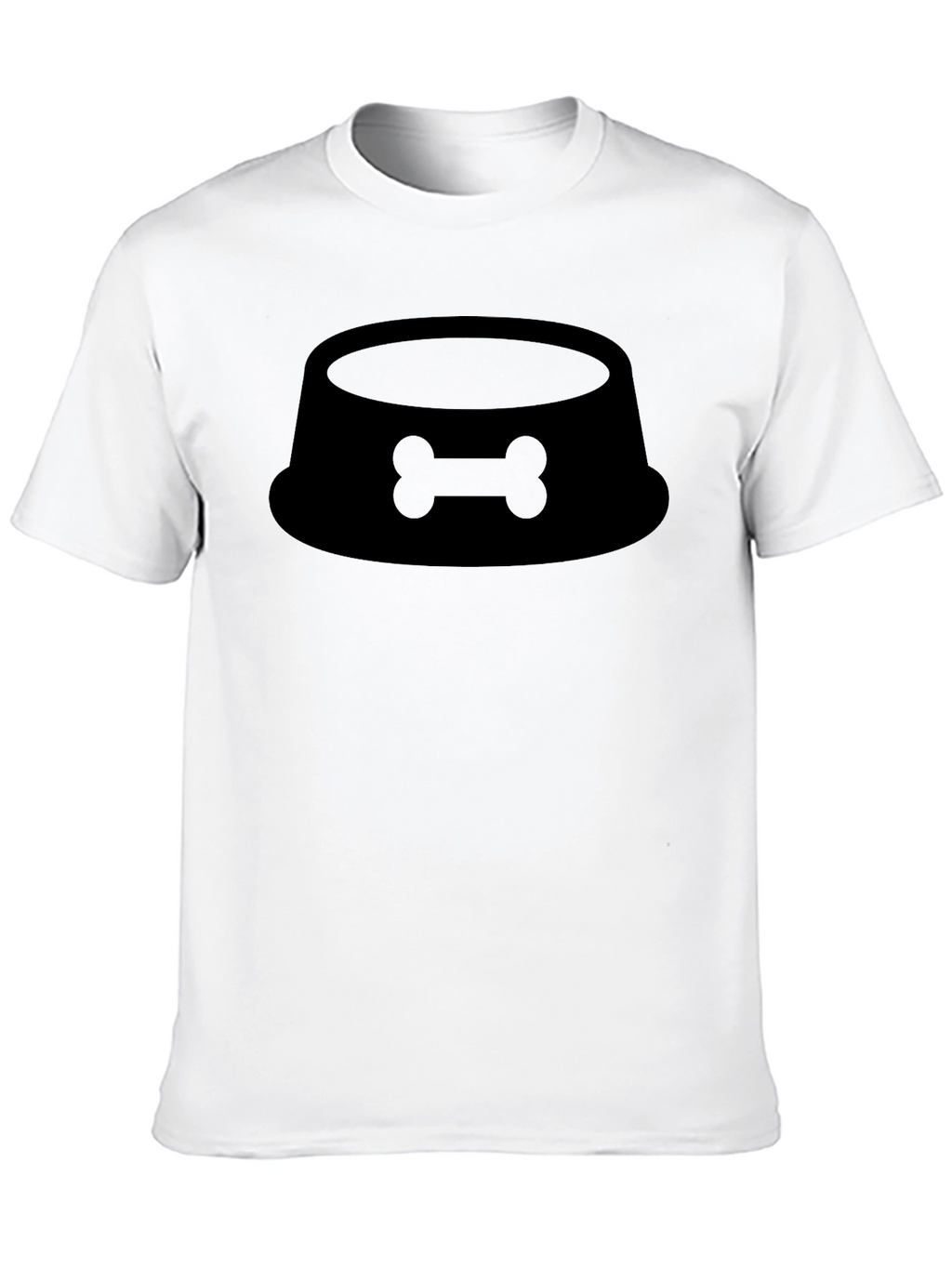 Dog Bowl T-Shirt - Simple Bone Design