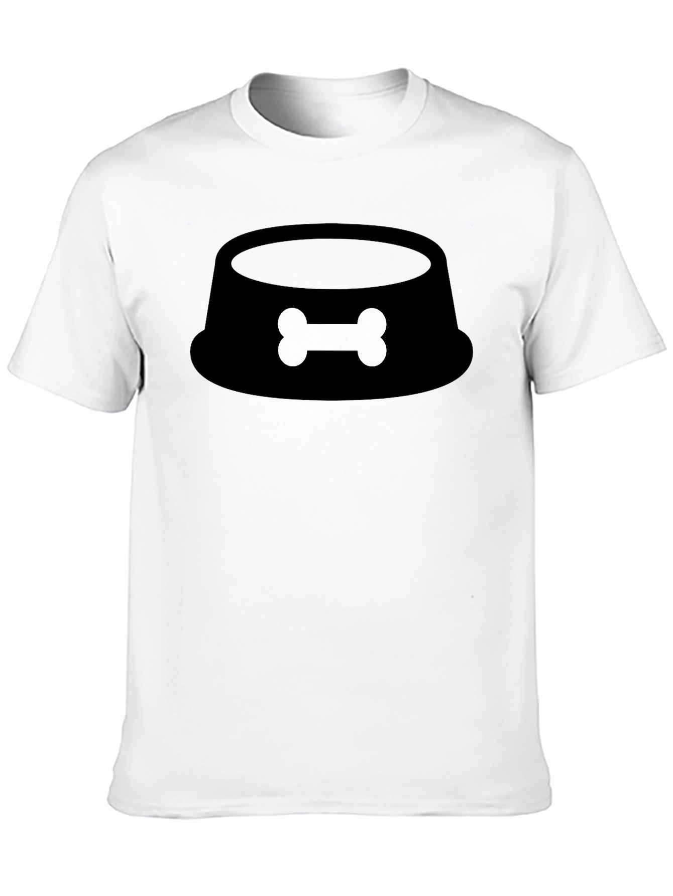 Dog Bowl T-Shirt - Simple Bone Design