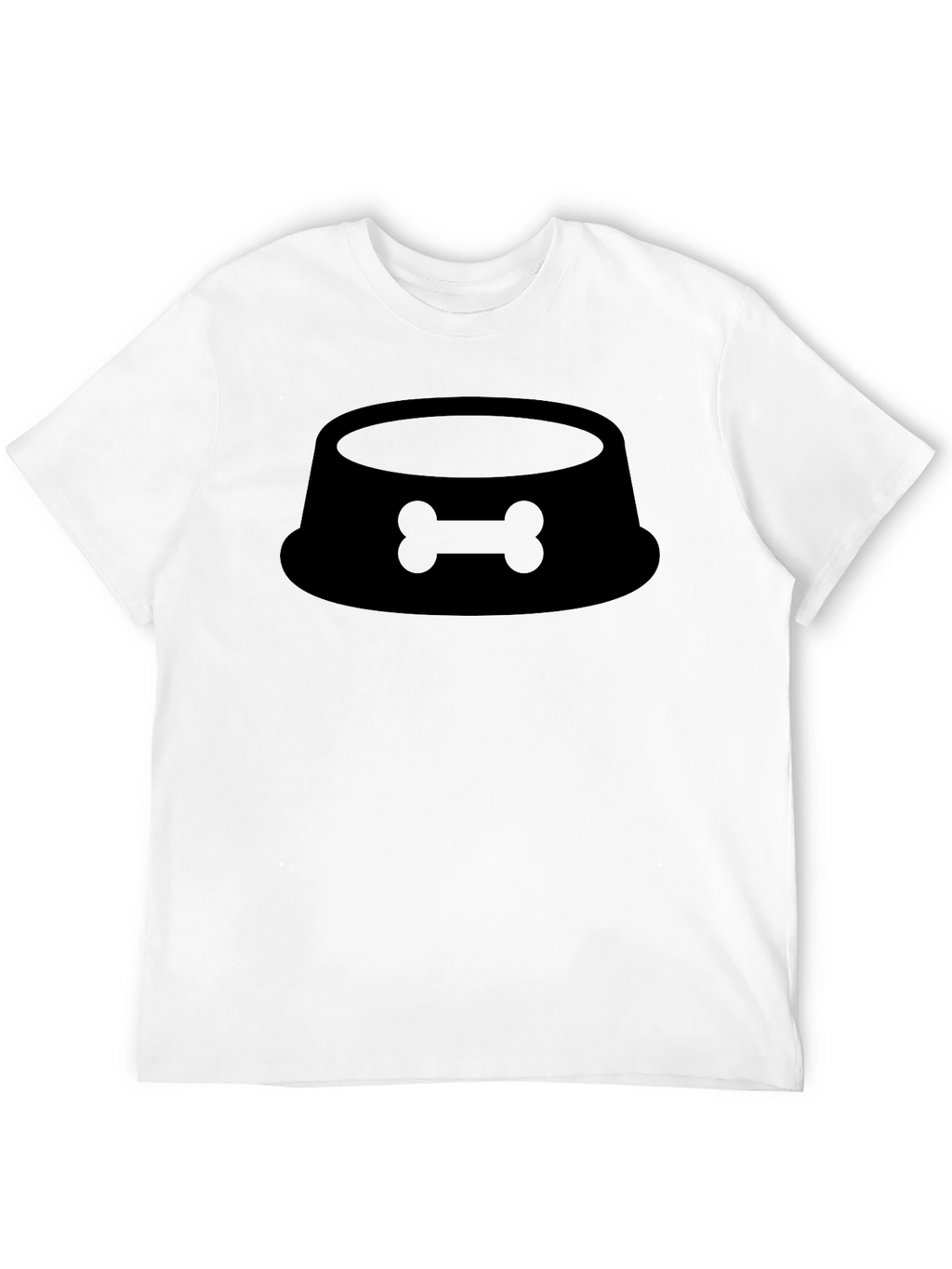 Dog Bowl T-Shirt - Simple Bone Design