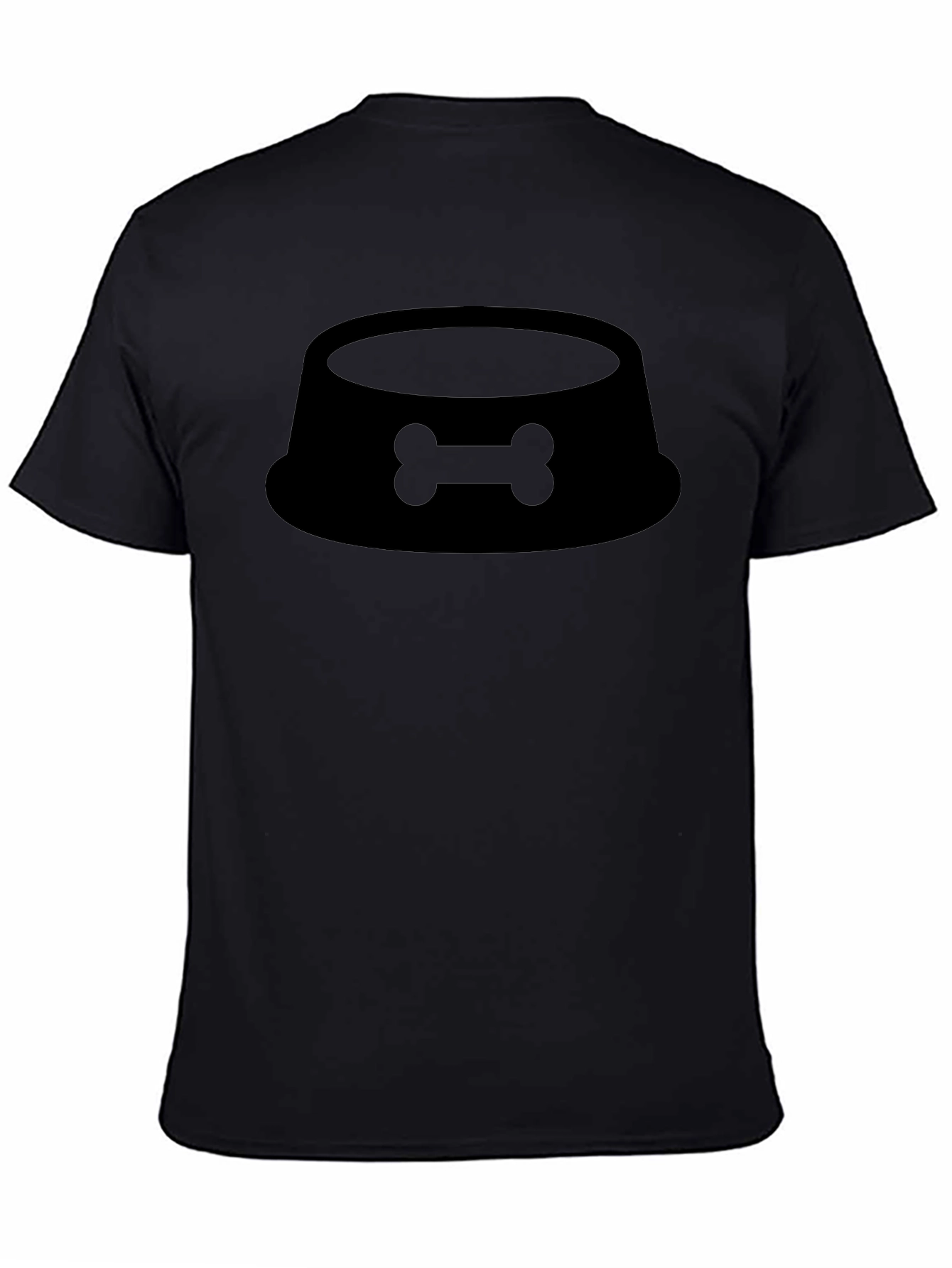 Dog Bowl T-Shirt - Simple Bone Design