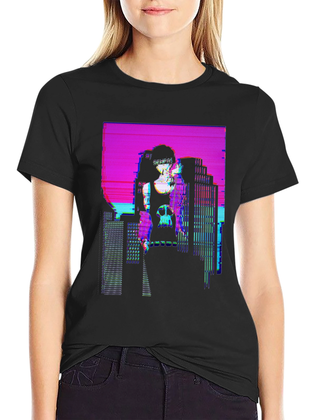 Vaporwave Cityscape Graphic T-Shirt