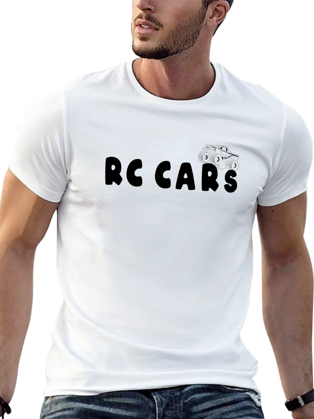 RC Cars Graphic Tee - Black Cotton Blend