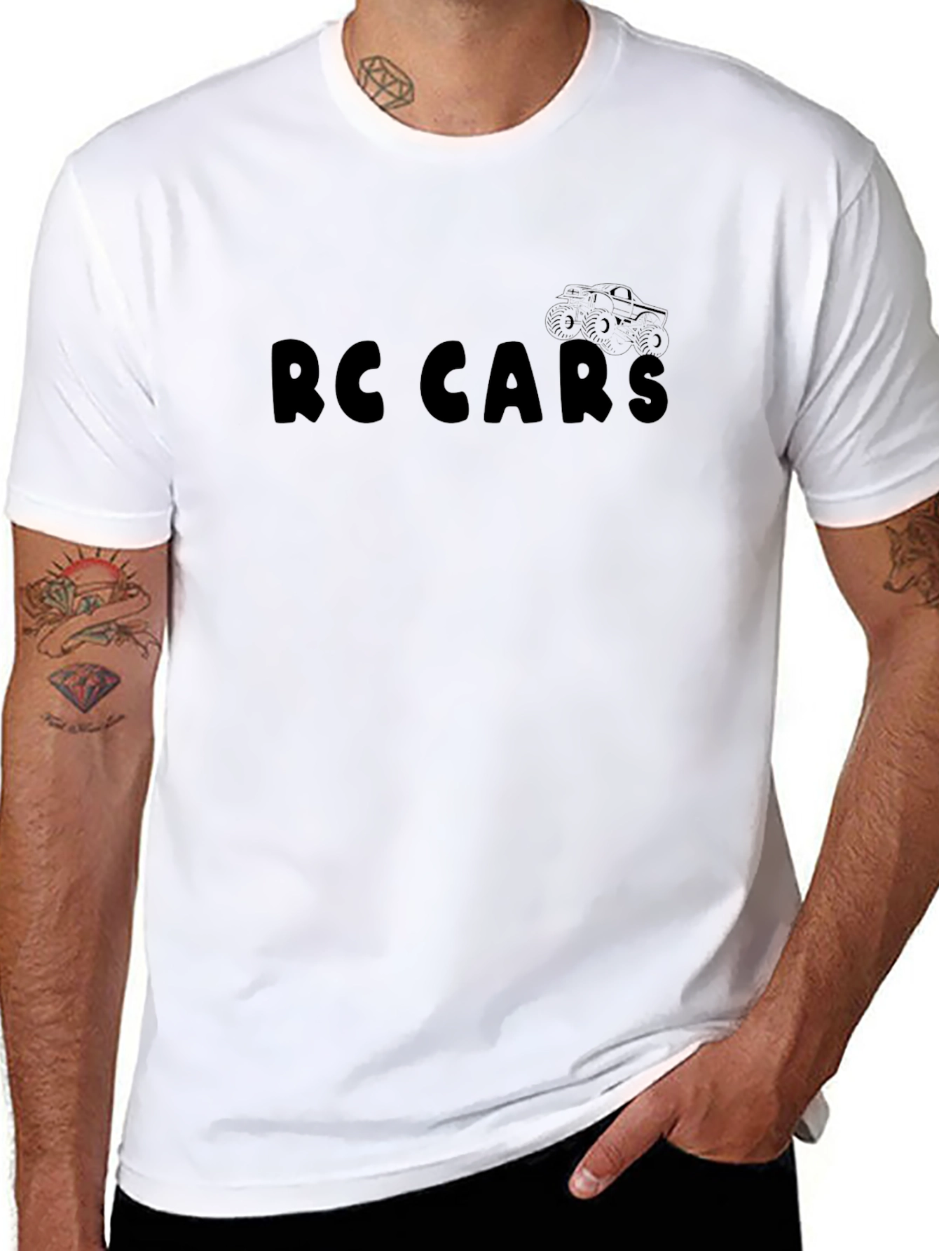 RC Cars Graphic Tee - Black Cotton Blend