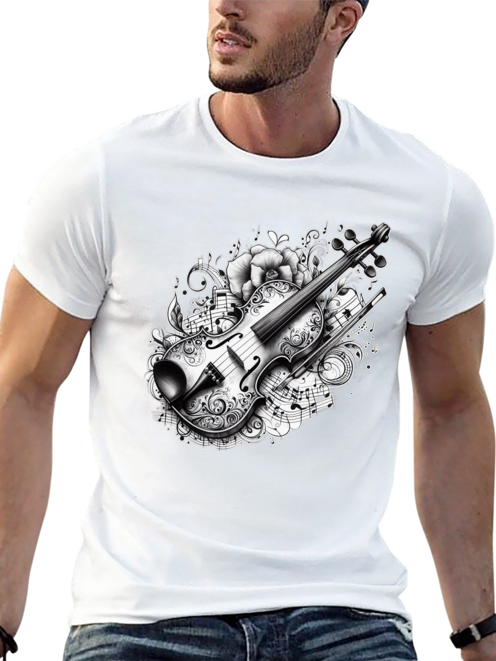 Musical Violin Graphic T-Shirt