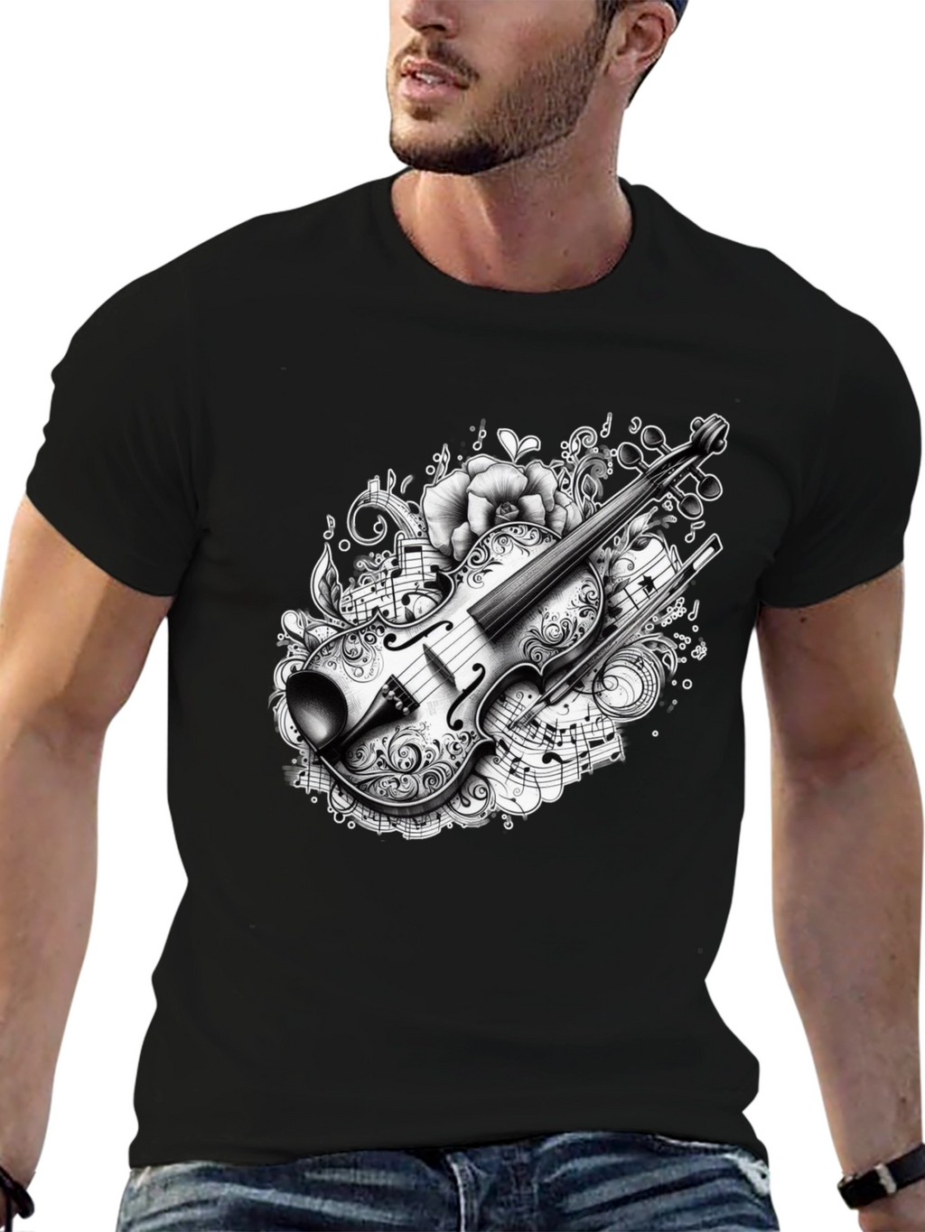 Musical Violin Graphic T-Shirt