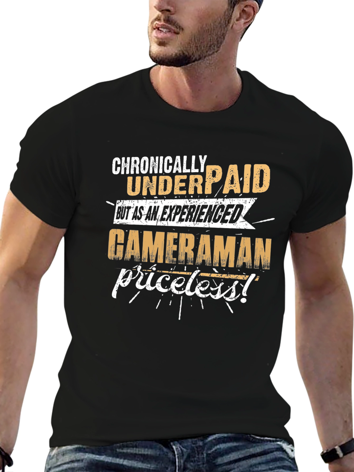 Chronically Underpaid Cameraman Black T-Shirt