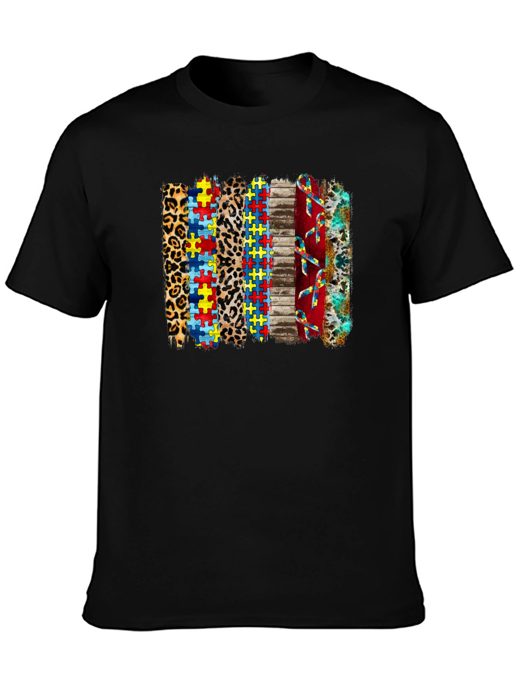 Autism Awareness Ribbon & Puzzle Piece Graphic Tee