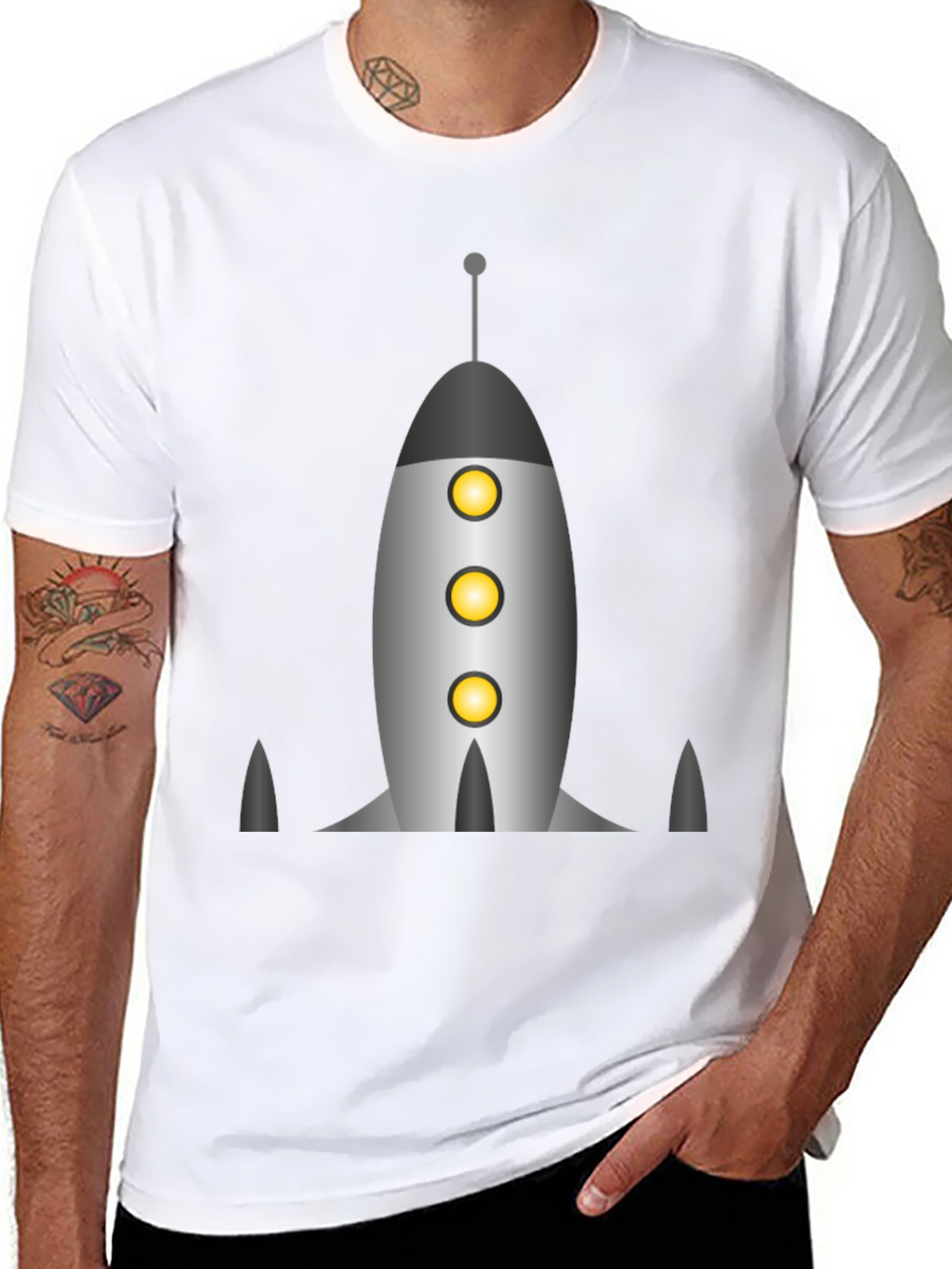 Retro Rocket Graphic Tee - Space Adventure Shirt