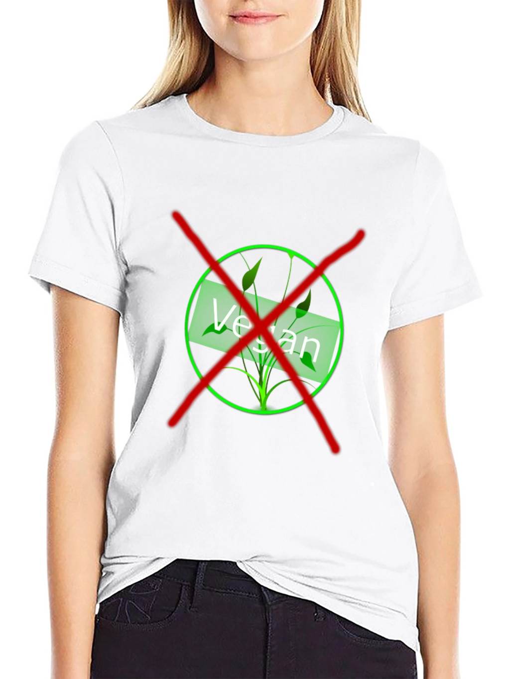 Anti-Vegan T-Shirt - Black Graphic Design