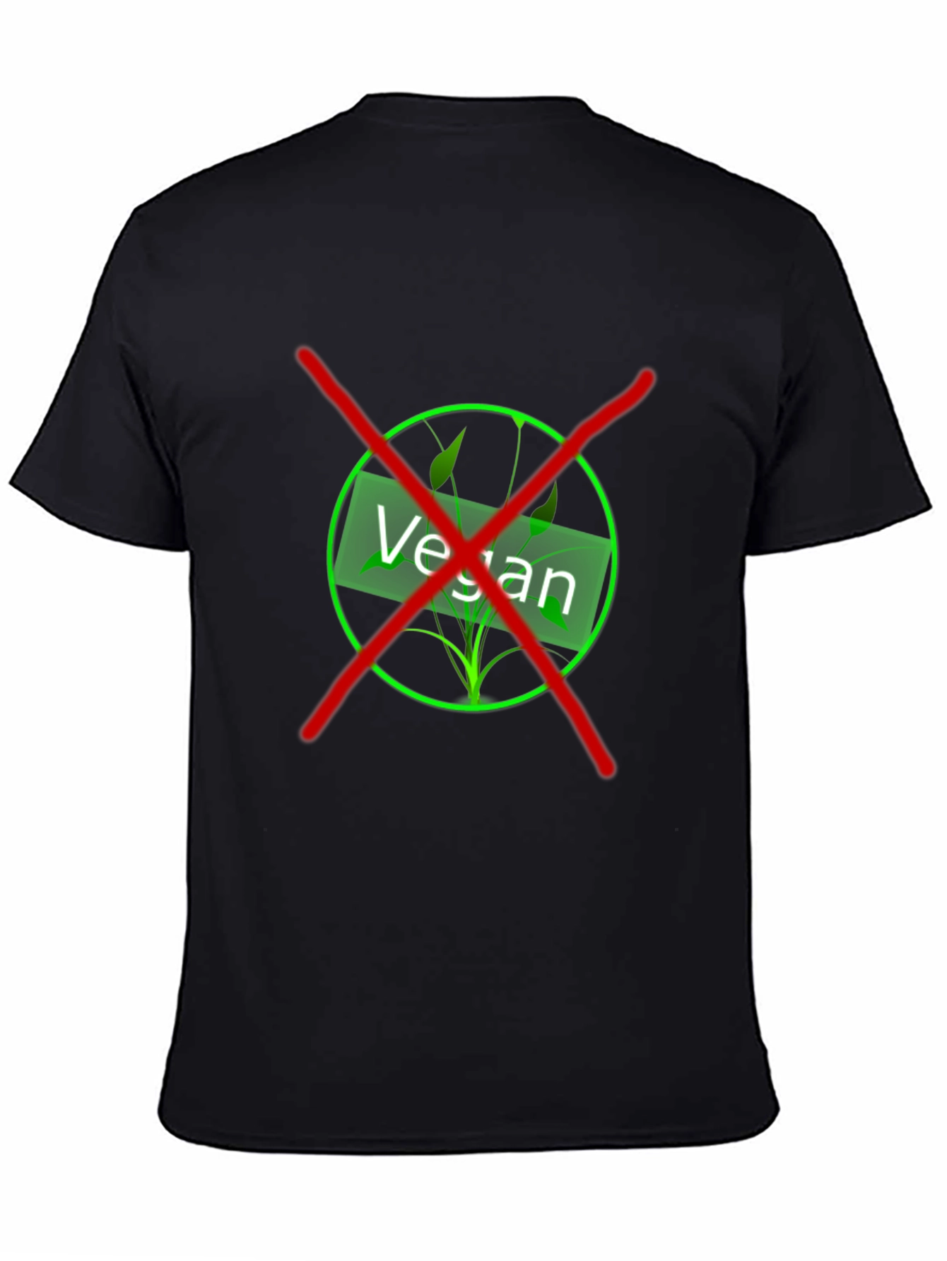 Anti-Vegan T-Shirt - Black Graphic Design