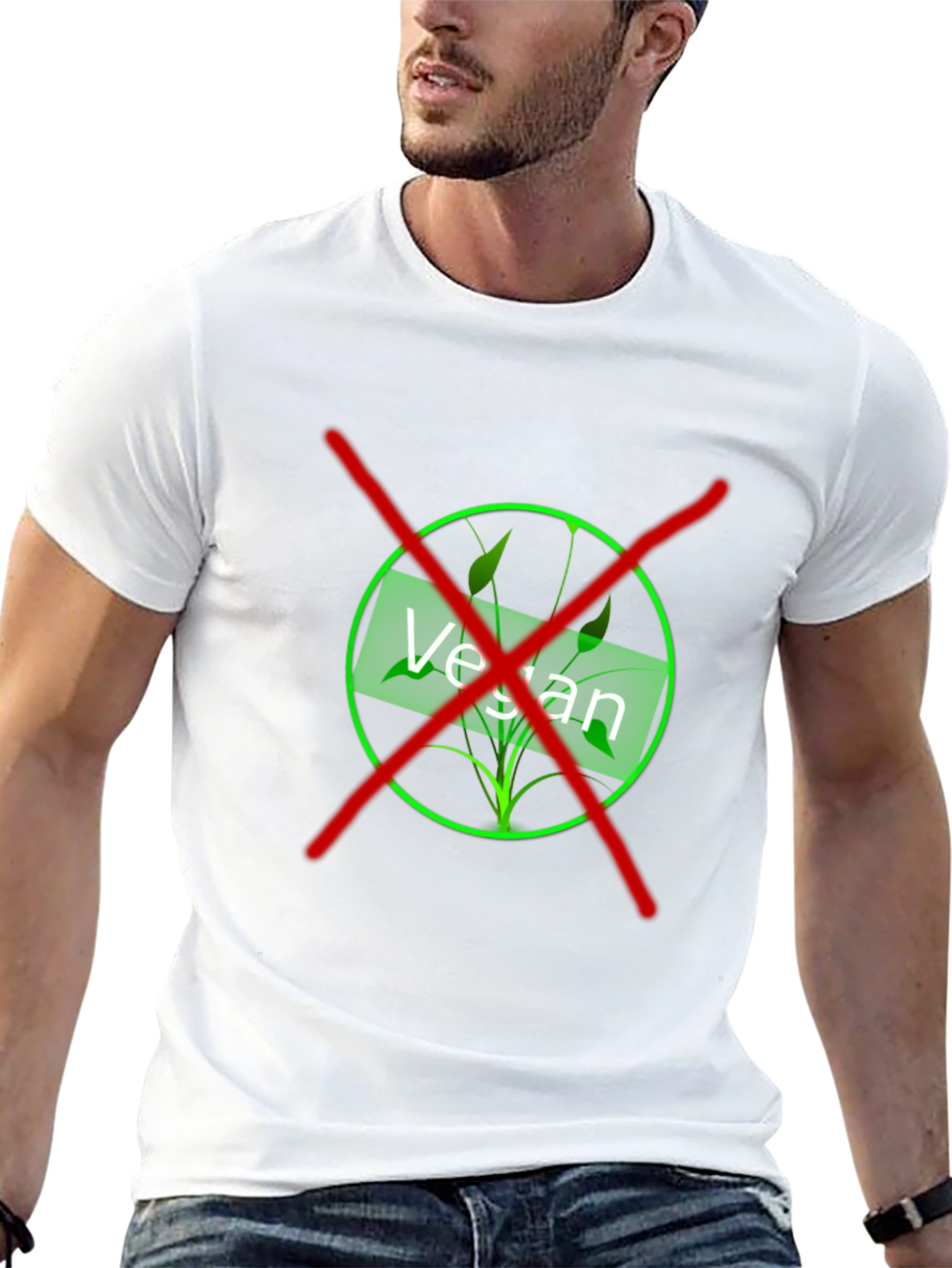 Anti-Vegan T-Shirt - Black Graphic Design
