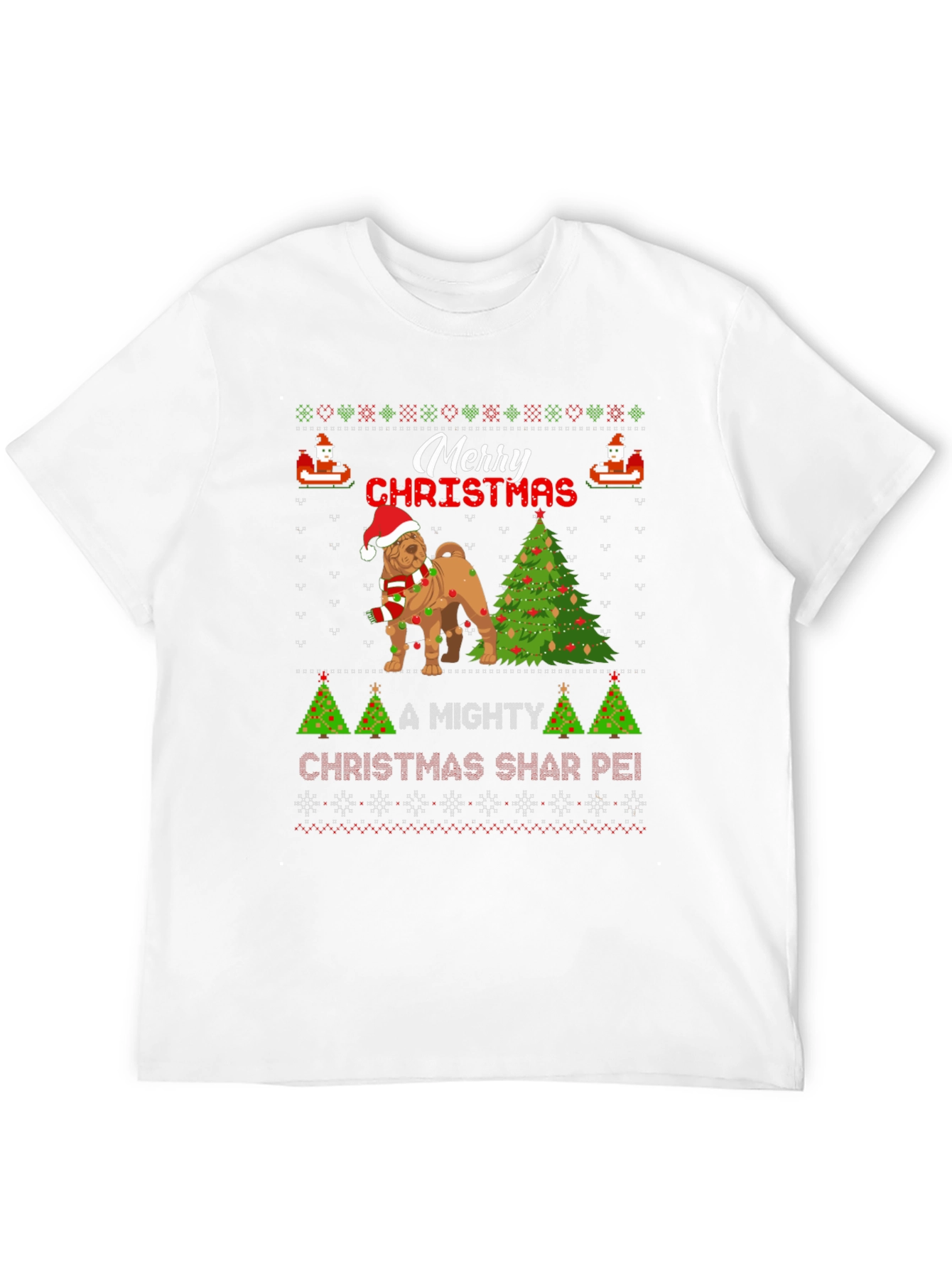 Merry Christmas Shar Pei Ugly Sweater T-Shirt