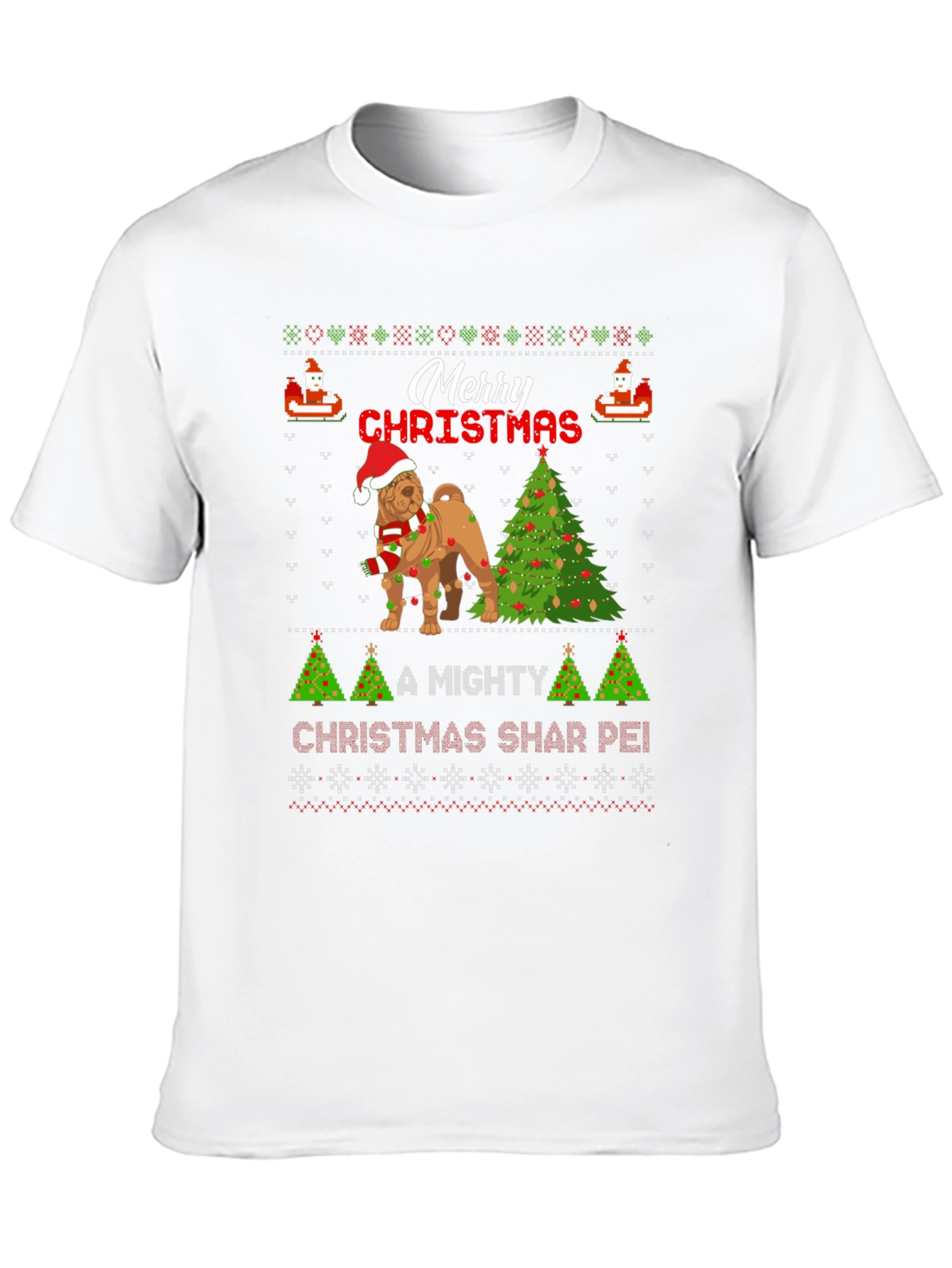 Merry Christmas Shar Pei Ugly Sweater T-Shirt
