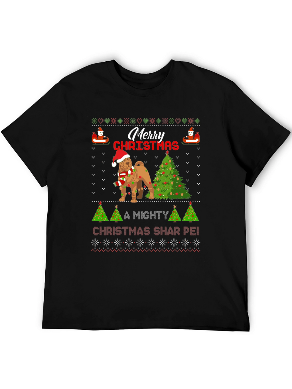 Merry Christmas Shar Pei Ugly Sweater T-Shirt