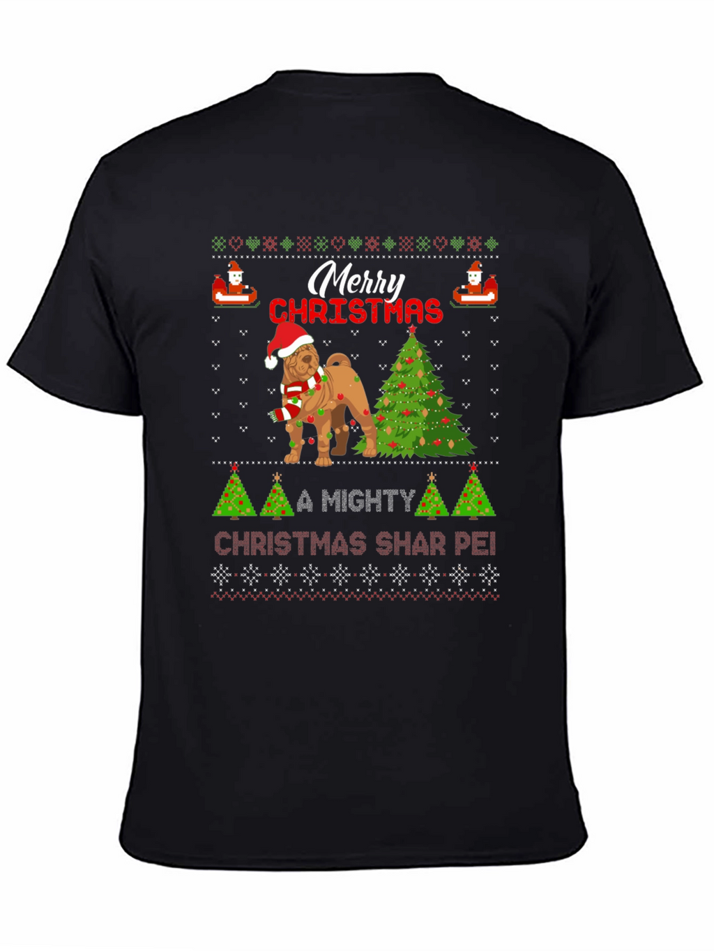 Merry Christmas Shar Pei Ugly Sweater T-Shirt
