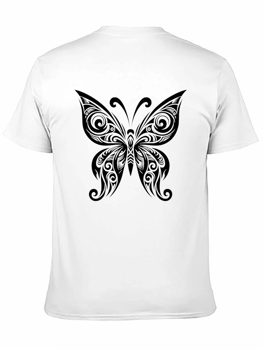 Tribal Butterfly Graphic Black T-Shirt