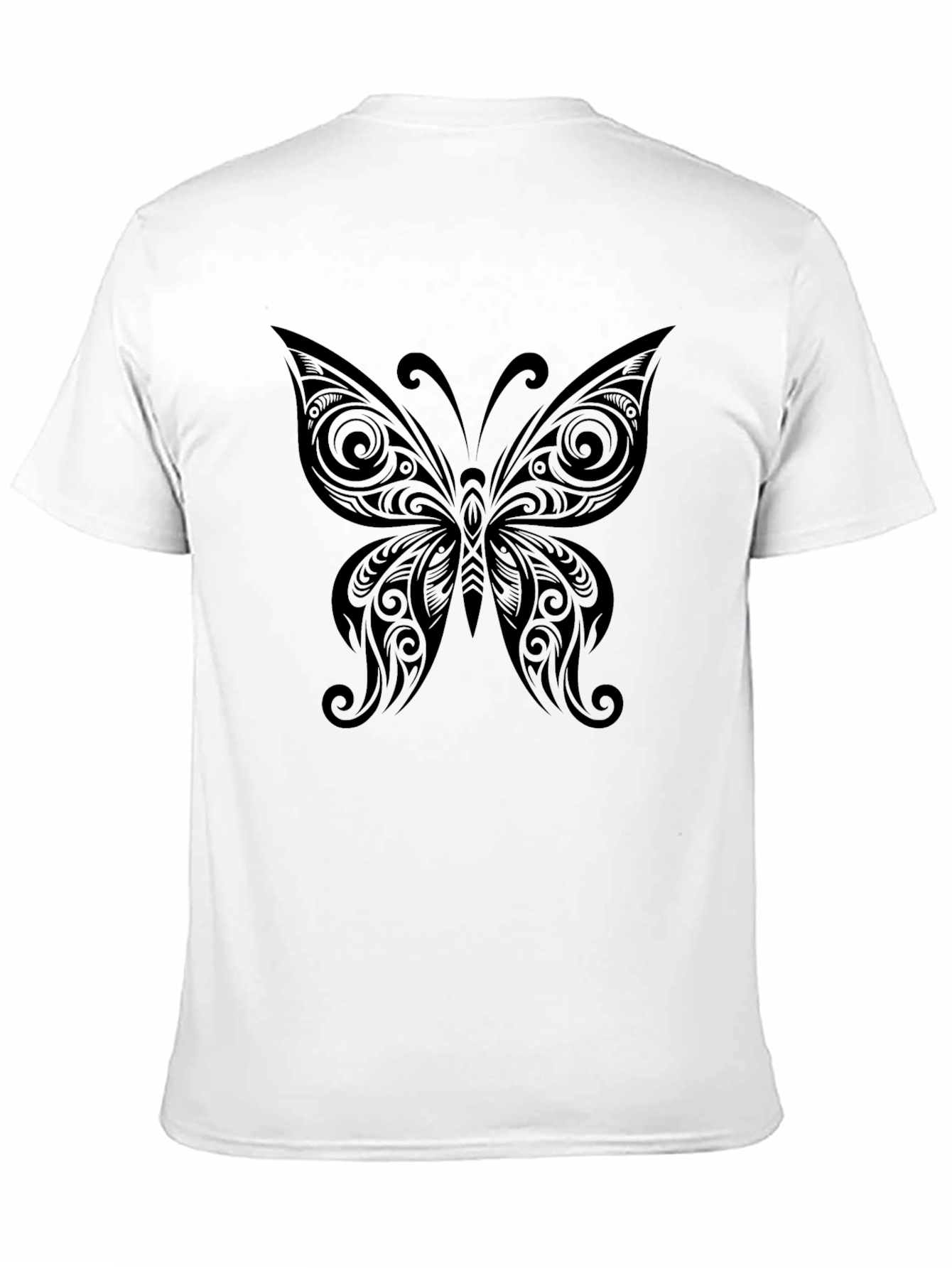 Tribal Butterfly Graphic Black T-Shirt