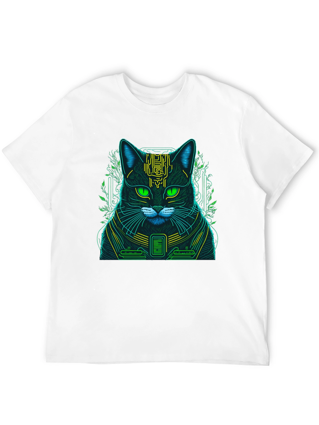 Cyberpunk Cat T-Shirt - Neon Style