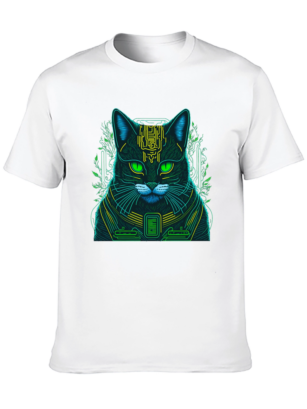 Cyberpunk Cat T-Shirt - Neon Style