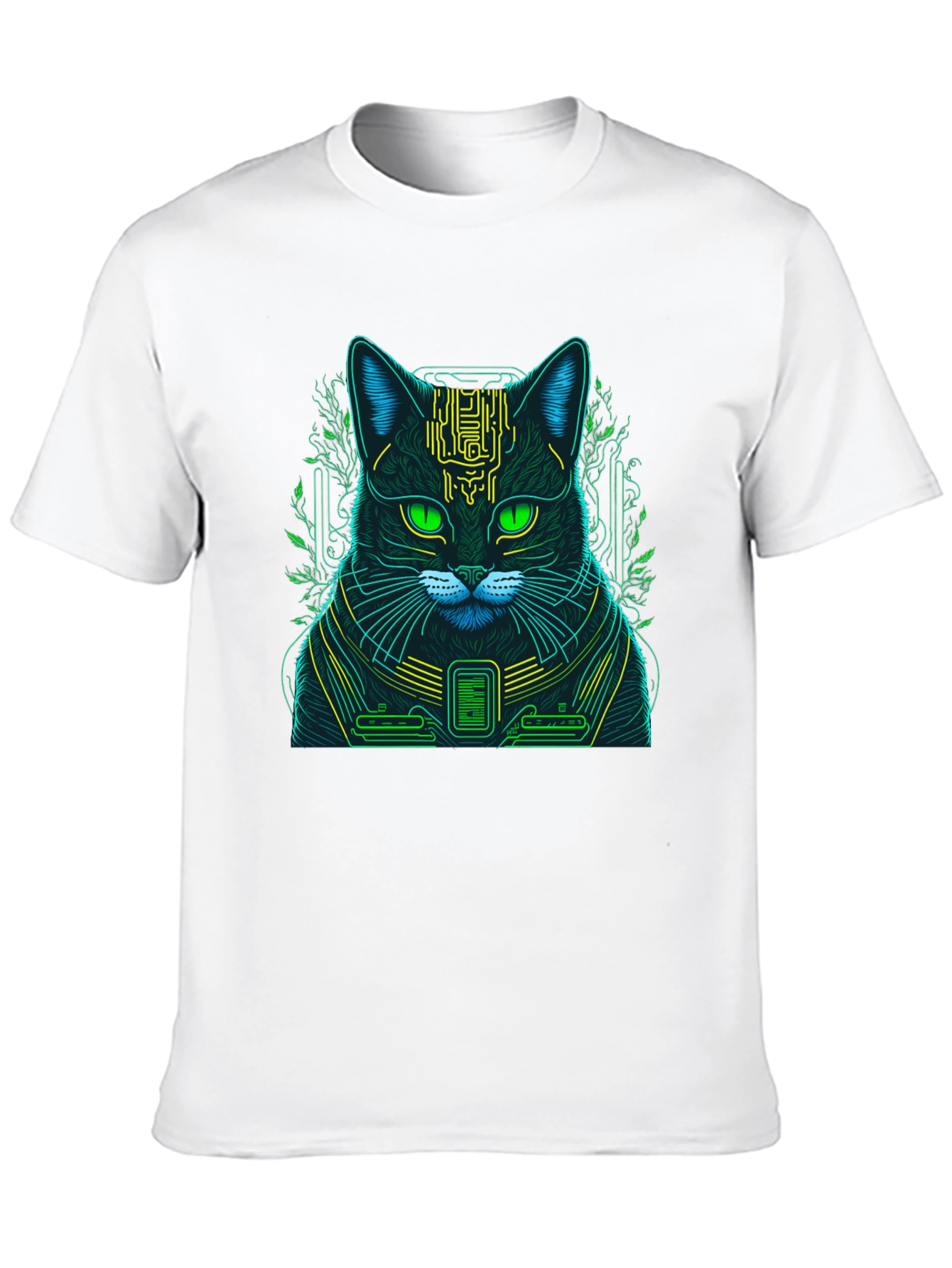 Cyberpunk Cat T-Shirt - Neon Style