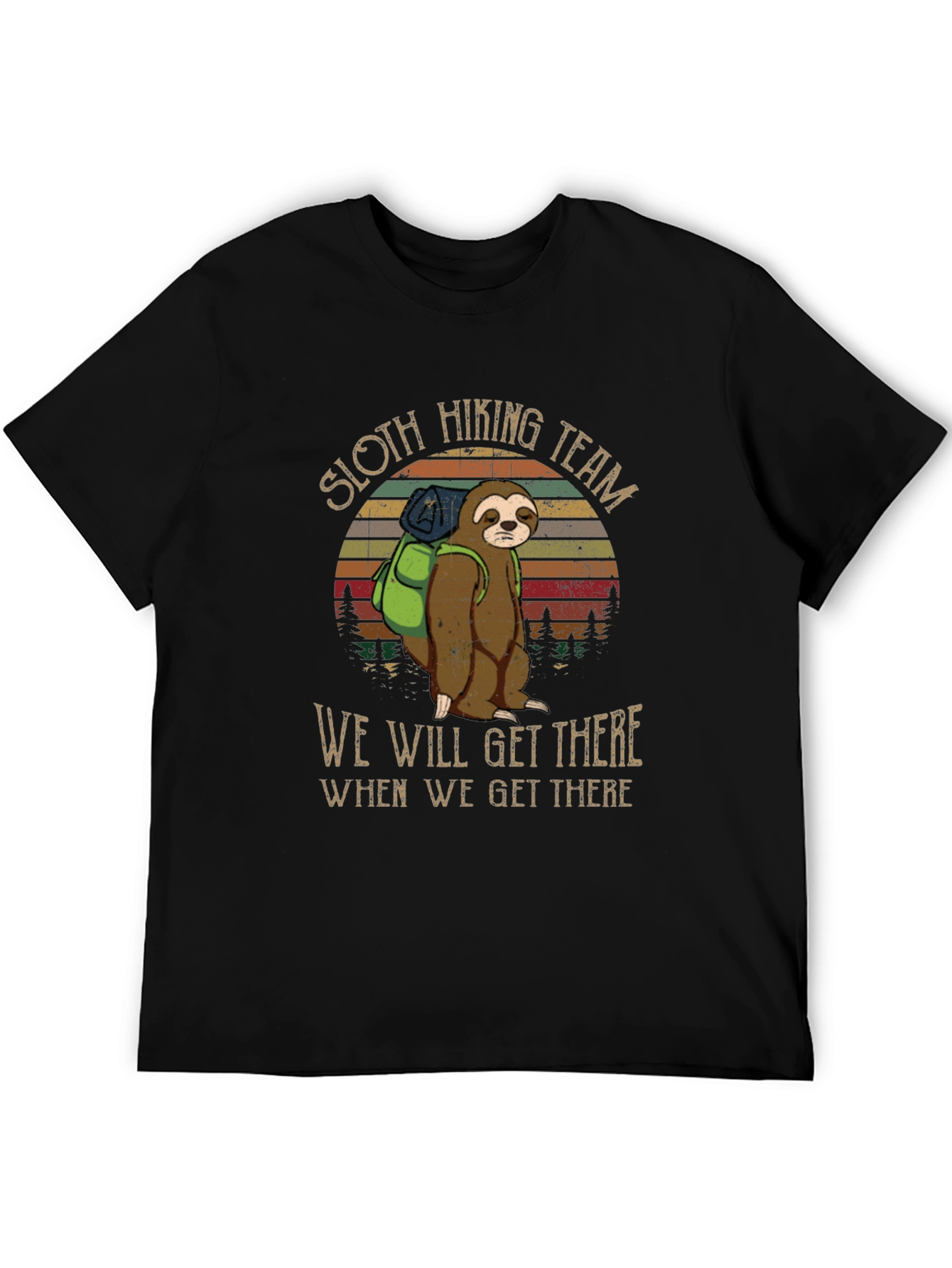 Sloth Hiking Team Black T-Shirt