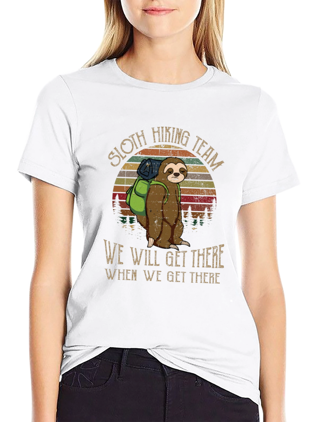 Sloth Hiking Team Black T-Shirt