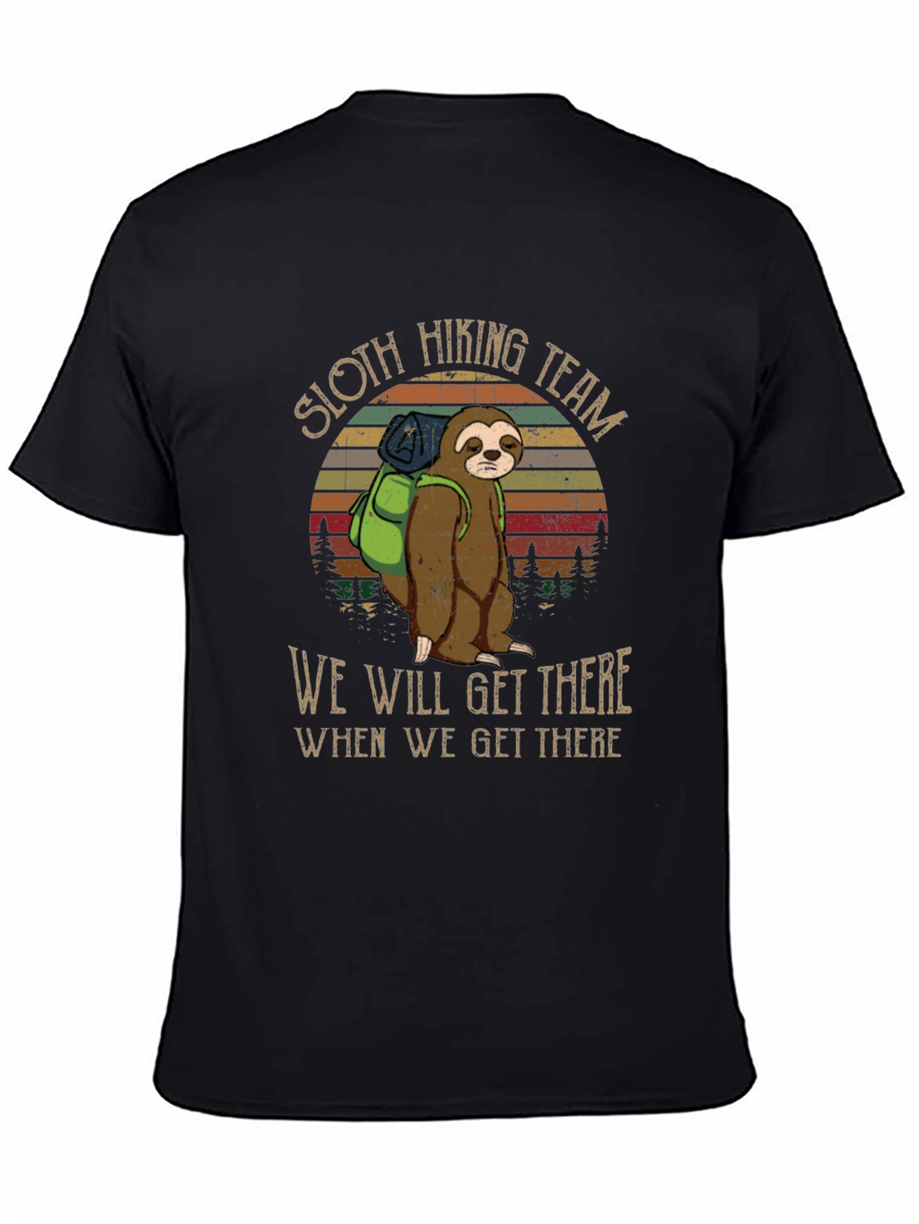 Sloth Hiking Team Black T-Shirt