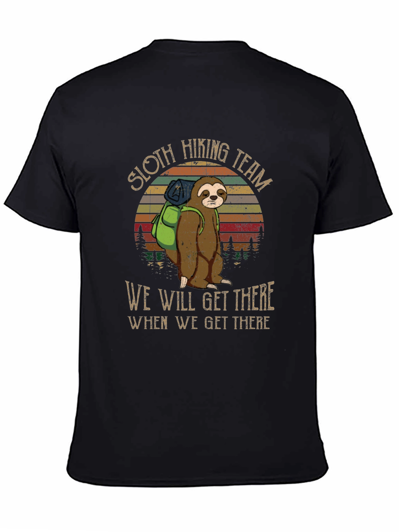 Sloth Hiking Team Black T-Shirt