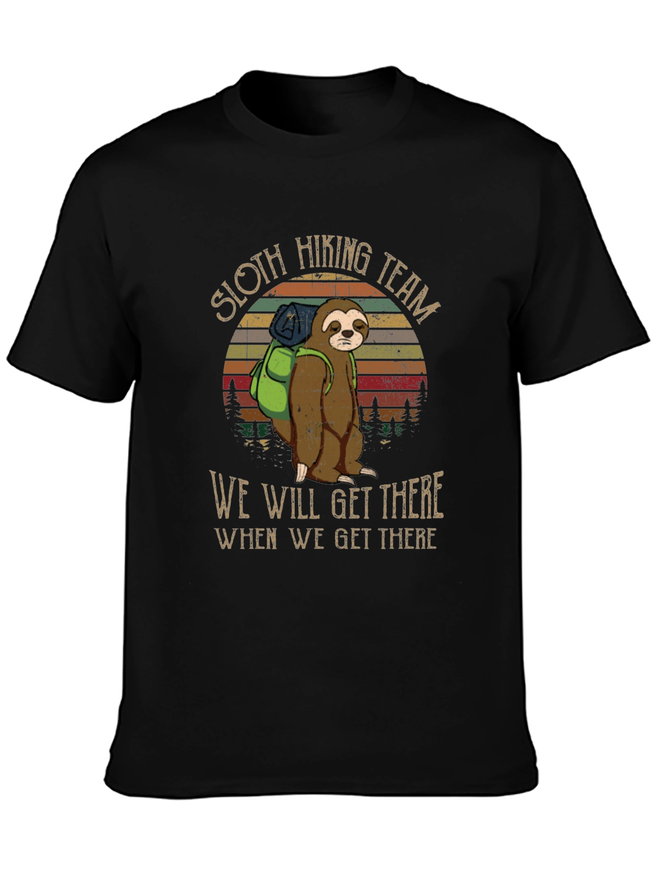 Sloth Hiking Team Black T-Shirt