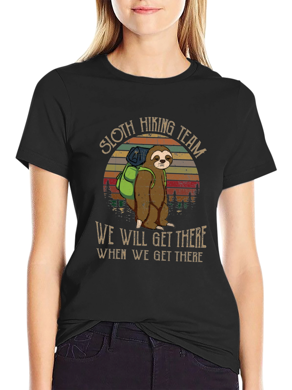 Sloth Hiking Team Black T-Shirt