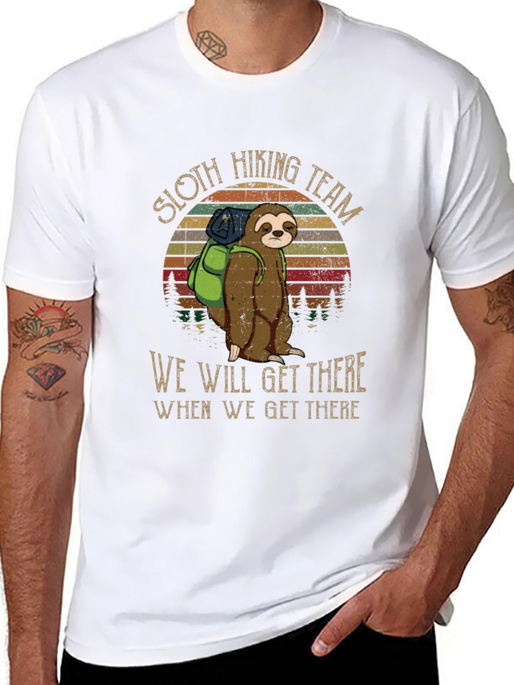 Sloth Hiking Team Black T-Shirt