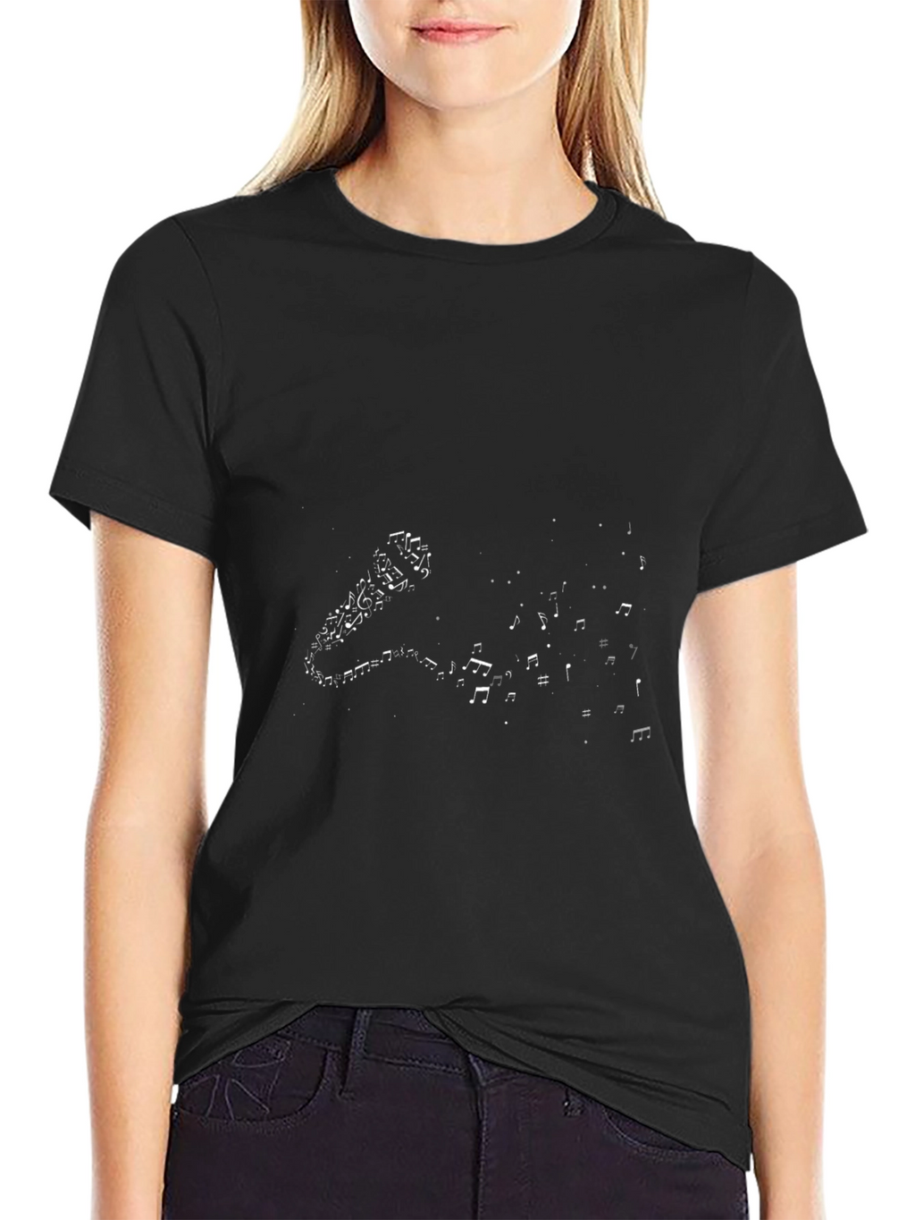 Musical Microphone Black T-Shirt