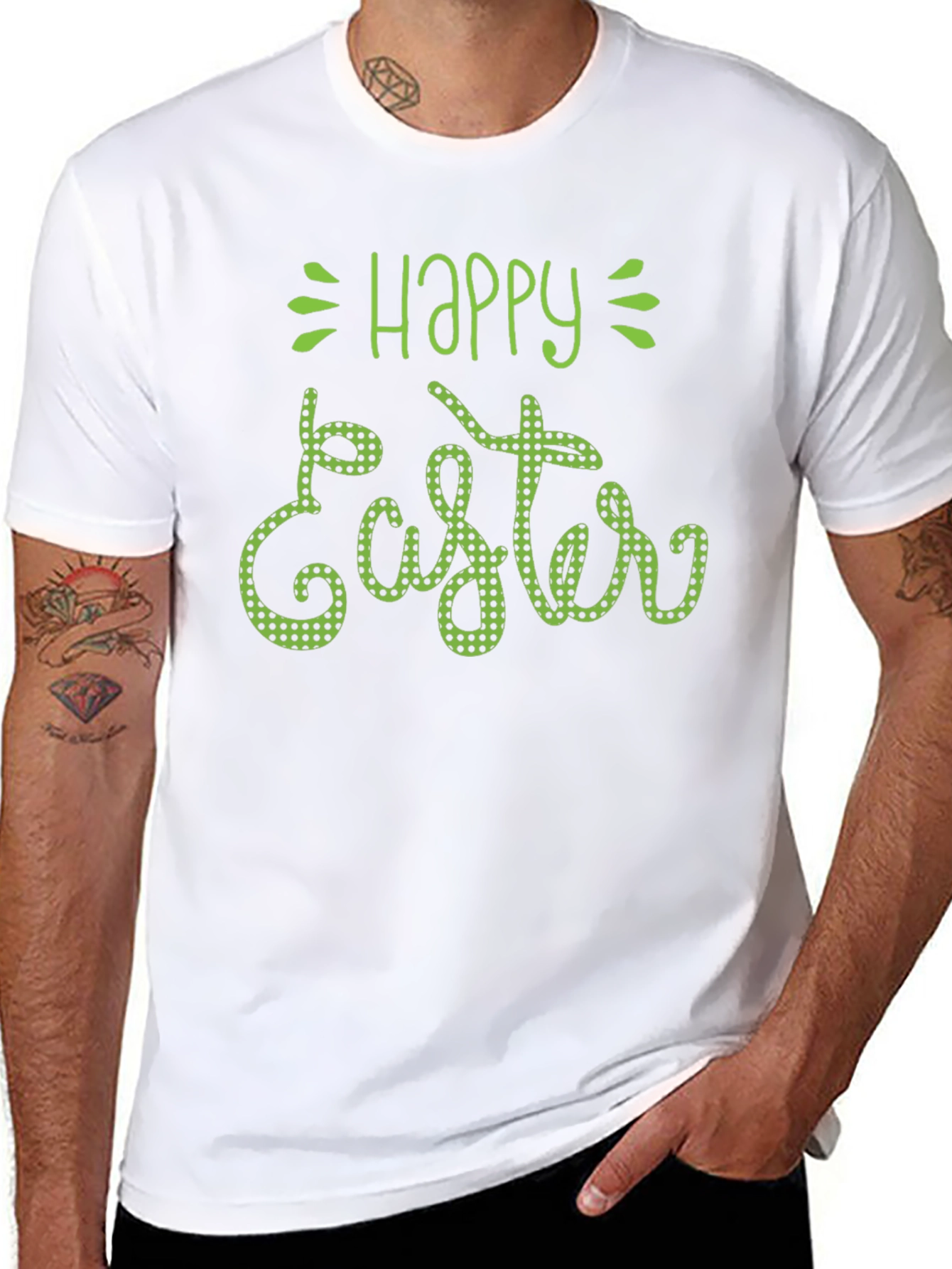 Happy Easter Green Polka Dot T-Shirt