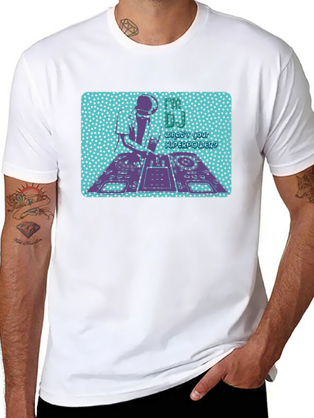 DJ Turntable Graphic Tee - Mens Black T-Shirt