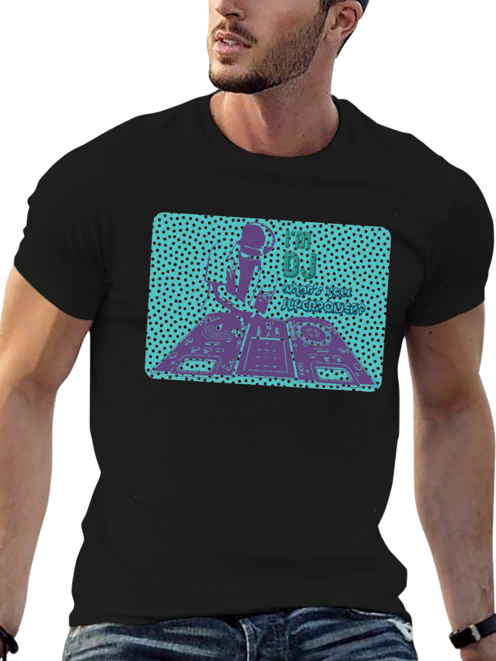 DJ Turntable Graphic Tee - Mens Black T-Shirt